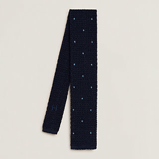 シルクニットタイ 6 cm 《ドット》 - ブルー | Hermès - エルメス-公式